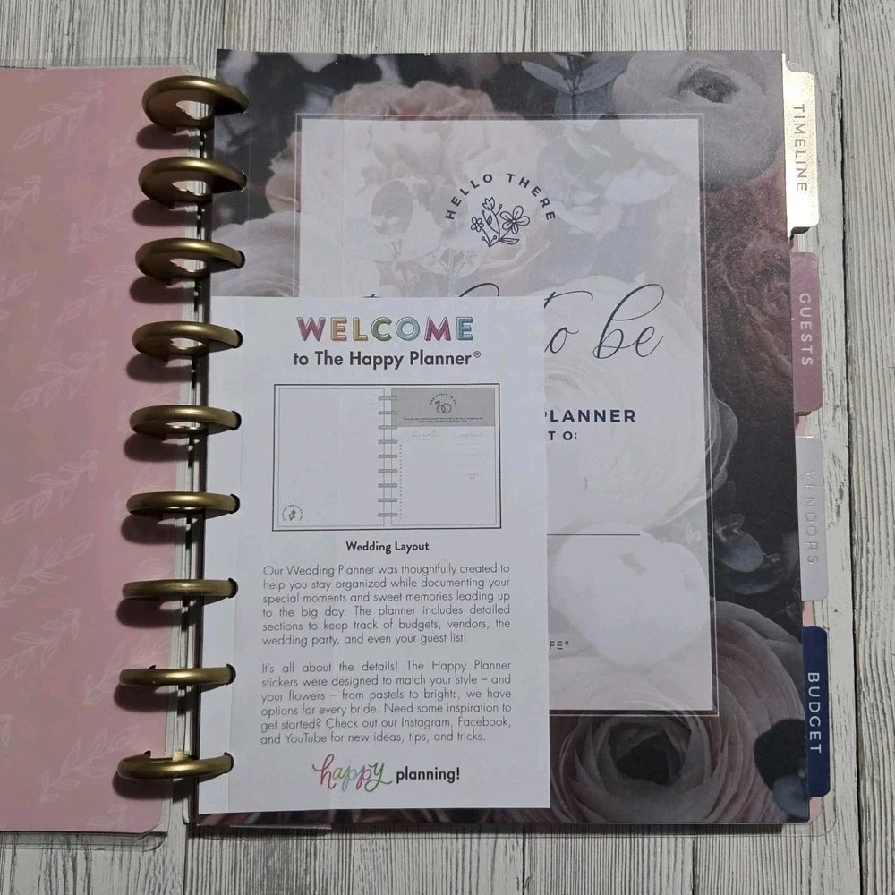 HAPPY PLANNER Wedding Organizer ALL-IN-ONE 12 Section 86 Pages Bridal To-Do NEW